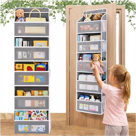 ORGANIZZATORE DA PORTA CON 5 RIPIANI, MENSOLA APPENDIABITI PER ARMADIO, SCARPE, GIOCATTOLI E COSMETICI