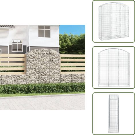 Panier de gabions arqué 150x50x160/180 cm Fer galvanisé - Paniers De Gabions - Mur De Gabions - Clôture Végétale - Décoration Jardin - Barrieres Jardin (1/5)