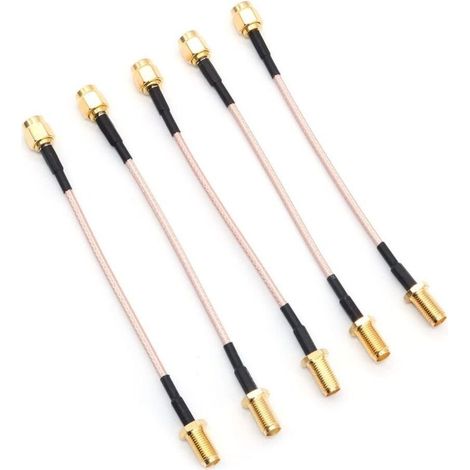 5er-Pack SMA RG178-Kabel mit Koaxialsteckern für WLAN-Antenne, verlustarmes FPV-SMA-Kit – SMA-Stecker auf SMA-Buchse, 10 cm (1/3)