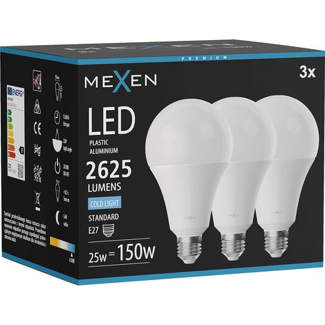 Mexen Nova 3x Ampoule LED E27, A95, 25W, Froid - 6500K, 2625 lm - L100-E27-2565-01x03 (1/3)
