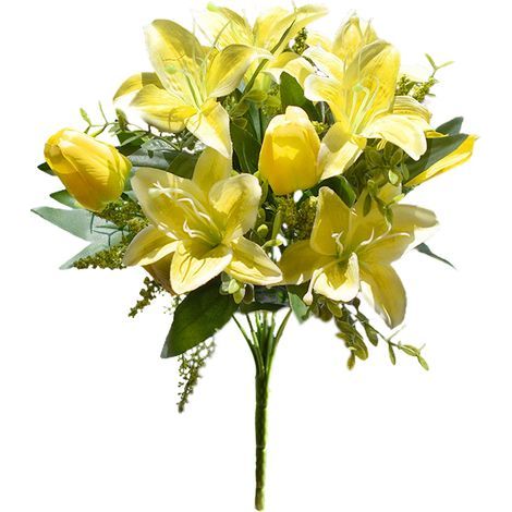 Künstlicher Lilienstrauß, realistische Blumennachbildung, für Büro, Hochzeitsfeier, Heimküchendekoration (211206XU03-1) (1/5)