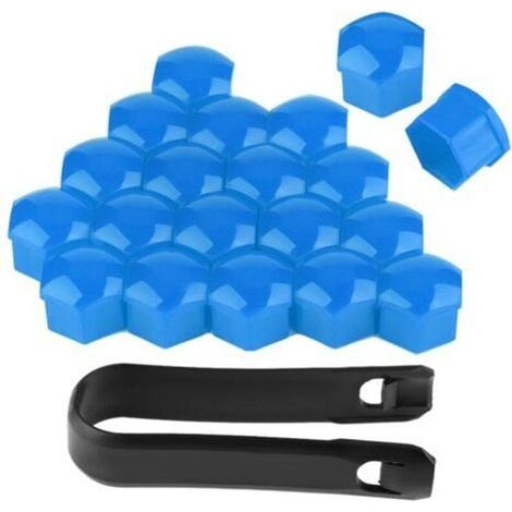 20 Pièces 17Mm écrou de Roue de Voiture Moyeu Automatique S Th Couverture G 17Mm écrou de Roue Couvre 17Mm Enjoliveurs de Roue G Couverture een (Blue) (1/5)