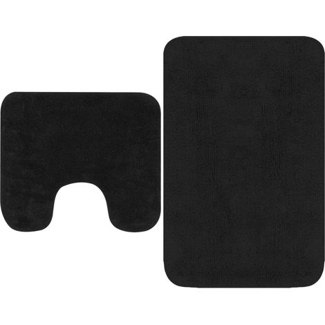 Tappeto da bagno 2 pezzi tessuto antracite 020005726