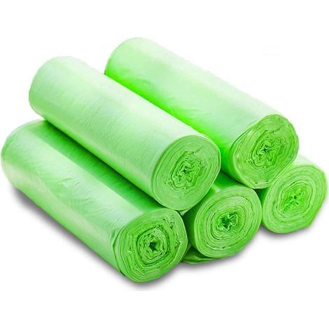 Sacs poubelle organiques, lot de 100 sacs poubelle résistants à la déchirure, sacs pour déchets alimentaires de cuisine, sacs compostables et biodégradables, sacs à déchets (1/5)