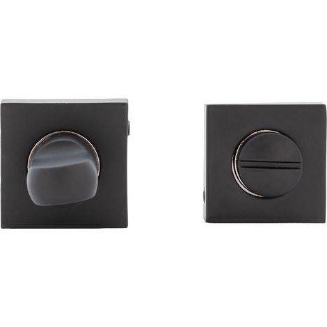 Condena con roseta cuadrada zamak negro 35mm puerta baño (1/3)