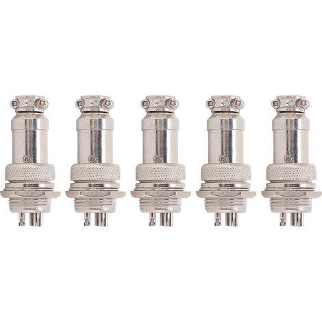 Connecteur de prise d'aviation mâle femelle, 5 pièces, panneau de fil, châssis d'alimentation, raccords métalliques GX16 16mm 450V5pin