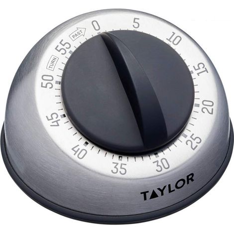 Taylor Pro Wind Up Timer da Cucina, Mini Timer da Cucina in Acciaio Inossidabile da 60 Minuti, Allarme Portatile per il Conto alla Rovescia per Cucinare e Cuocere, Approvato da Cuochi Professionisti (1/4)