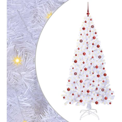 Künstlicher Weihnachtsbaum Weiß 210 cm PVC und Stahl vidaXL