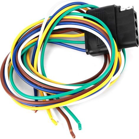 Rallonge connecteur femelle 5 voies pour remorque, faisceau électrique plat 36 pouces (1/5)