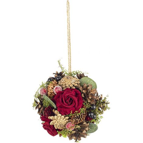 DECORAZIONE SFERICA MARY NAT C ON ROSA D125
