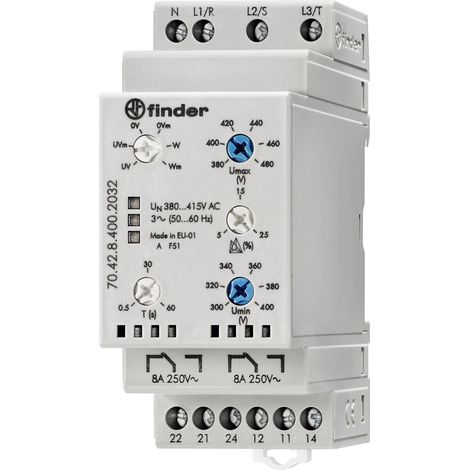 Relais de contrôle tension Finder 70.42.8.400.2032 N/A coupure - 8 A 1 pc(s) Y699071