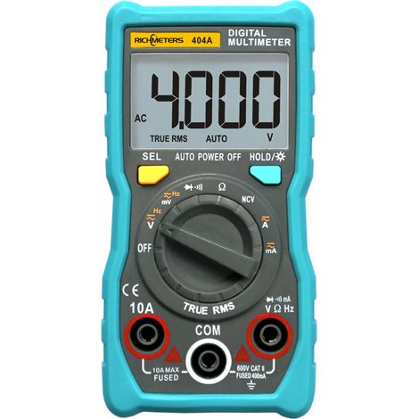 Jeffergarden RICHMETERS 404A Multimètre numérique Ampèremètre à plage automatique True-RMS Smart NCV Portable 4000 points Écran LCD Plage automatique Outils de mesure de courant de tension AC/DC (1/4)