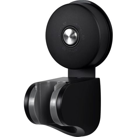 Support Pommeau de Douche - Support de douche Sans Percage Mural Support Pommeau Douchette réglable pour salle de bain Ventouse Support Mural Douchette 4 Angle réglable en Inox Noir (1/5)