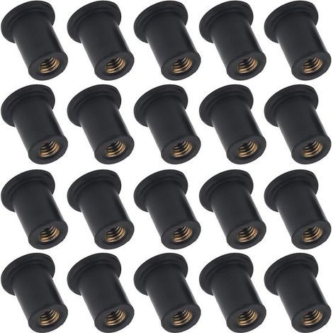 20 M5 Gumminietmuttern – Gummi mit Messingmutter für Motorräder, Kajaks und Kanus (1/5)