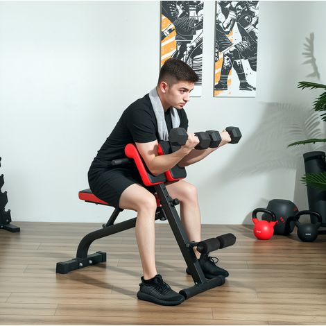 Panca fitness regolabile pieghevole 120 kg nera OKMYHOME (1/3)