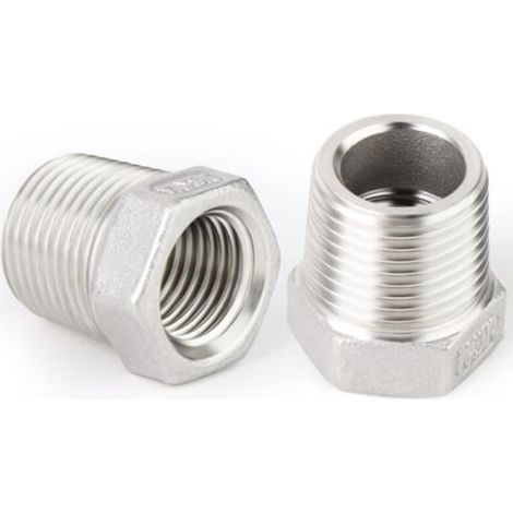 2 pièces 1-1/4 "mâle à 3/4" femelle BSP adaptateur de tuyau raccord 304 réducteur en acier inoxydable bague hexagonale，Raccord fileté mâle x femelle