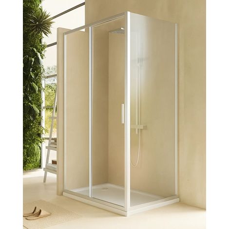 Box doccia 120x80 Rio un anta scorrevole vetro 6 mm trasparente H 195 cromo (1/5)