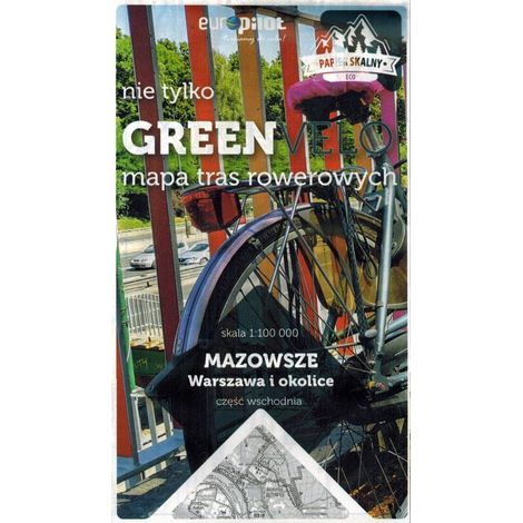 Varsavia e dintorni, parte orientale. Masovia. Mappa ciclabile impermeabile. Non solo Green Velo. Euro Pilot (1/5)