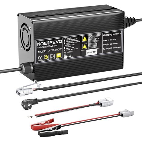 Cargador de baterías de litio, compatible con 24 V, alta eficiencia, 15 A, UE (1/2)