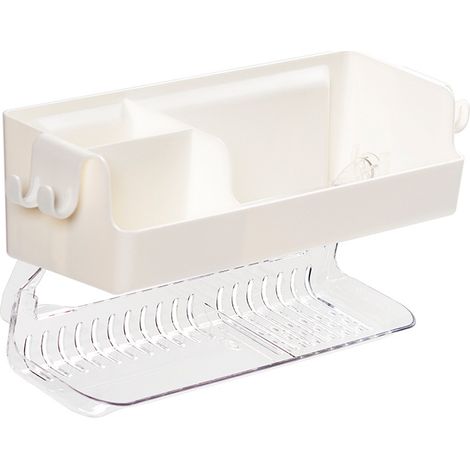 ÉTagèRe de Salle de Bain PerçAge éTagèRes Murales de Cuisine Porte-Serviettes Support Organisateur de Douche Porte-Brosse à Dents Accessoires de Salle de Bain(blanc cassé) (1/5)