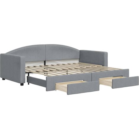 Maison Exclusive - Divano Letto Estraibile Cassetti Grigio Chiaro 90x200cm Tessuto