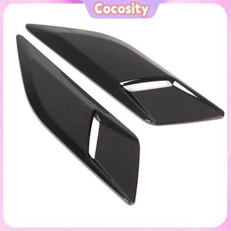 Cocosity Garniture d'évent de capot moteur Pair Bonnet Air Outlet Trim Decoration Cover Replacement For moto coffret Noir brillant (1/5)