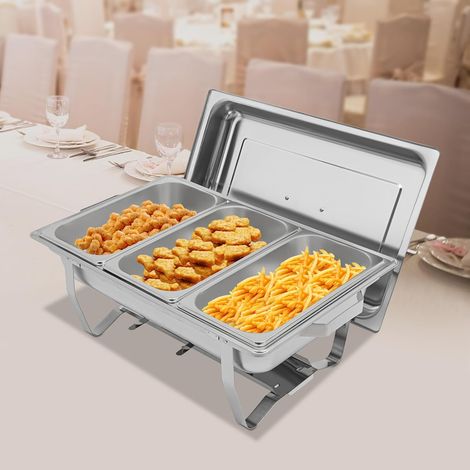 Plateau à manger en acier inoxydable de grande capacité 5L, conteneur chauffant pour buffet Catering, conteneur chauffant pour buffet et mariage