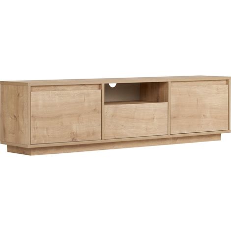 Meuble TV en bois "Sentinel" - 160 x 30 x 42 cm - Beige (1/4)