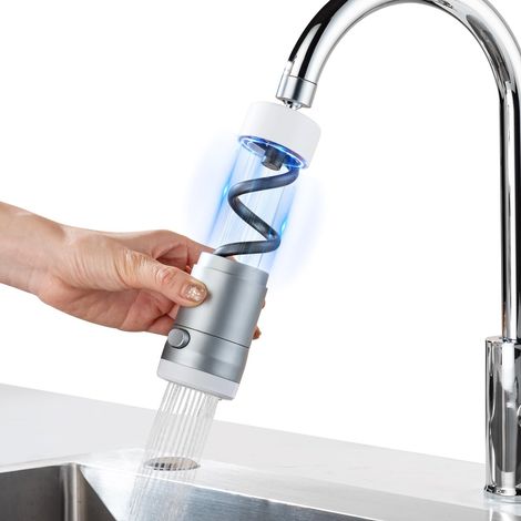 Embout robinet cuisine, 360 degrés rallonge robinet cuisine, 2 modes réglables extension robinet cuisine, pour aérateurs pour robinets cuisine (1/5)