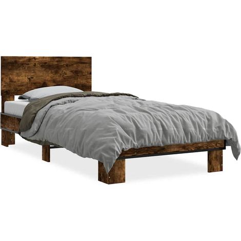 Maison Exclusive - Giroletto Rovere Fumo 90x200 cm in Legno Multistrato e Metallo (1/5)