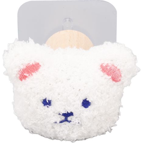 Lot de 2 crochets muraux décoratifs en peluche douce pour chambre d'enfant, patère murale adorable pour accessoires bébé, sacs et bavoirs (1/5)