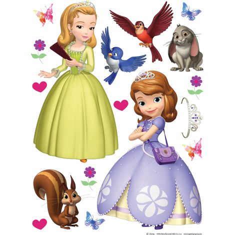sticker mural Princesse Sofia violet, vert et marron - Disney