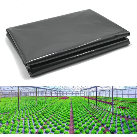 Bache Noire Agricole, 2m X 10m Film Polyéthylène Noir de Bonne Qualité, Bache Jardin Anti Mauvaise Herbes, 4mil Film Plastique Noire pour Couvrir Les Jardin (1/5)