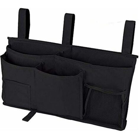 Support de rangement pour lit superposé Support de chevet suspendu pour étudiants du Collège Chariot de panier de lit multi-poches (noir) (1/5)