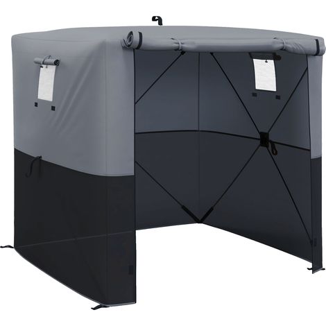Outsunny 2 x 2m Pop Up Gazebo with Sides Easy up Party Tent with Carry Bag Black