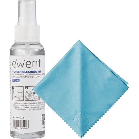 EW5668 kit de limpieza para computadora Pantallas / Plásticos, Universal Kit de limpieza para equipos 100 ml