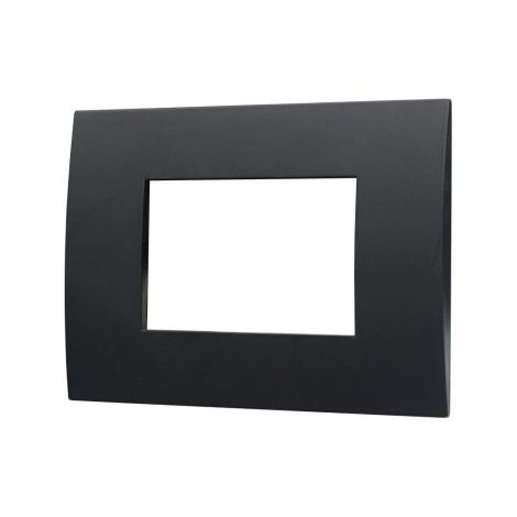 Placca Plastica ETTROIT Serie Venus 3 Posti/Moduli 503 Compatibile Con Vimar Arke, 14 Colori Disponibili (Nero)