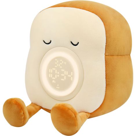Veilleuse pour enfants en peluche a intensite variable LED Reveil Pain Grille pour chambre a coucher Rechargeable USB avec Affichage de la Temperature (1/5)
