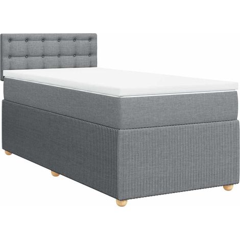 Maison Exclusive - Giroletto a Molle con Materasso Grigio Chiaro 90x190 cm Tessuto (1/5)