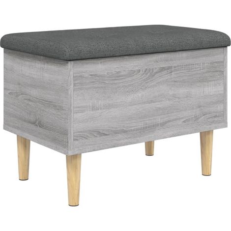 Panca contenitore con cuscino 62 x 42 x 46 cm pannelli in derivati del legno colore grigio sonoma DEC024804