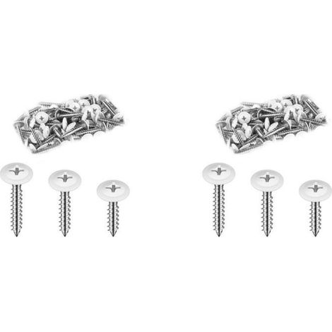 240 Vis Bois, Tête Bombée Blanche, Acier Autotaraudeuse, Diamètre 8, Pour Armoire Meuble (1/5)