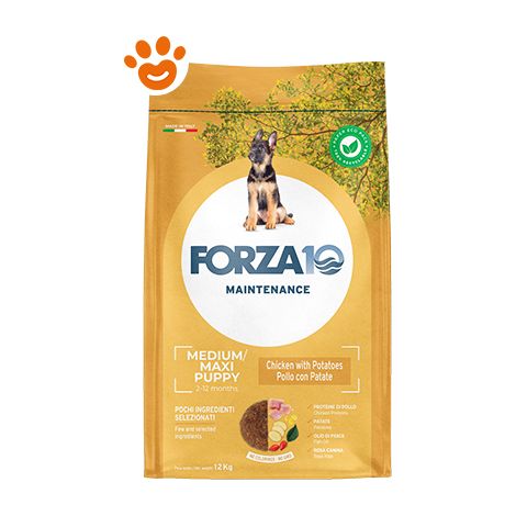 Forza10 Dog Maintenance Medium/Maxi Puppy Pollo e Patate - Sacco 12 Kg -