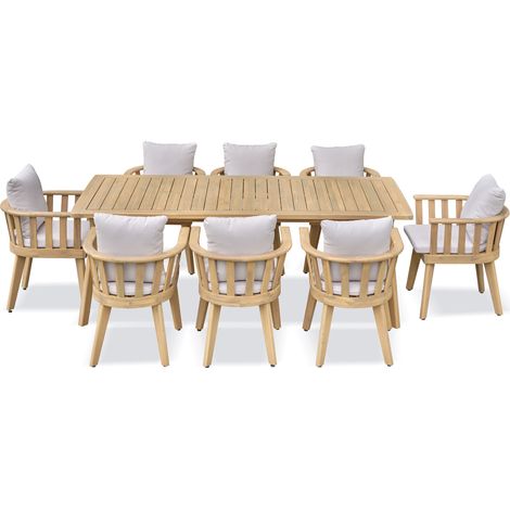 LISO - Set da pranzo da giardino da 8 posti - Acacia - REMARQUABLE