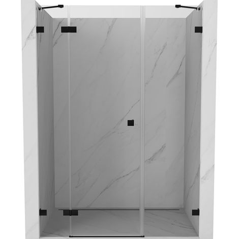 Mexen Lunar Linke Duschdrehtür 140 cm, transparent, schwarz - 834S-140-050-70-00-L (1/5)