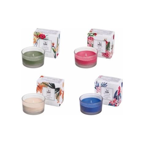 CANDELA PROFUMATA D.9XH5CM IN 4 FRAGRANZE CON VASE (1/5)