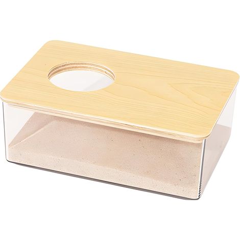 Tamis sable inox 2x2 mm maille pelle métal hamster bain panorex chêne PS transparent panoramique (1/5)