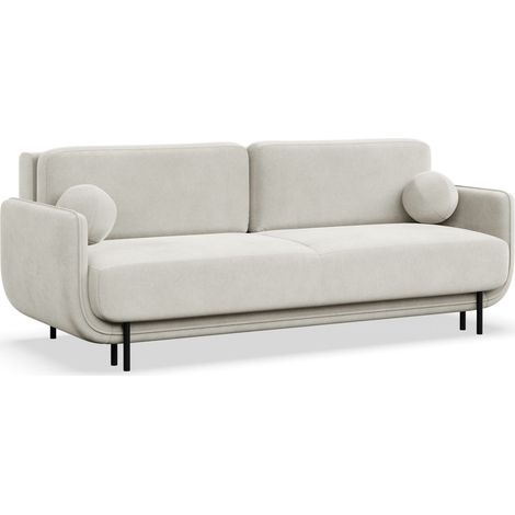 Selsey Ovals – 3-Sitzer Schlafsofa mit Samt, Creme