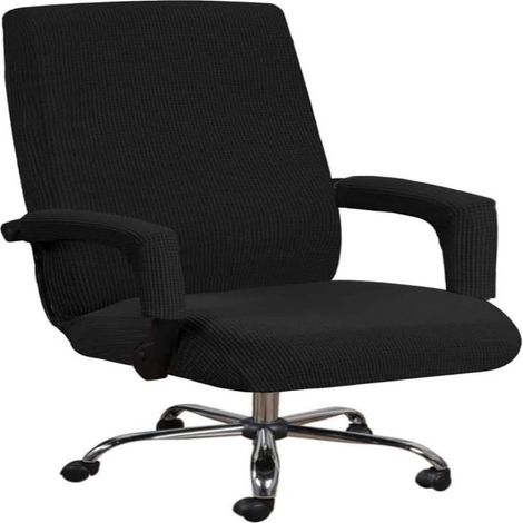 Housse Pour Chaise De Bureau - Housse Extensible En Tissu Élastique Avec Accoudoirs - Compatible Rotation 360° - Taille XL - Lot De 2 Pièces