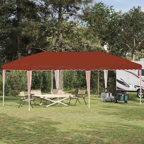 vidaXL Tenda per feste a pop-up 575 x 290 x 245 cm Terracotta (1/5)