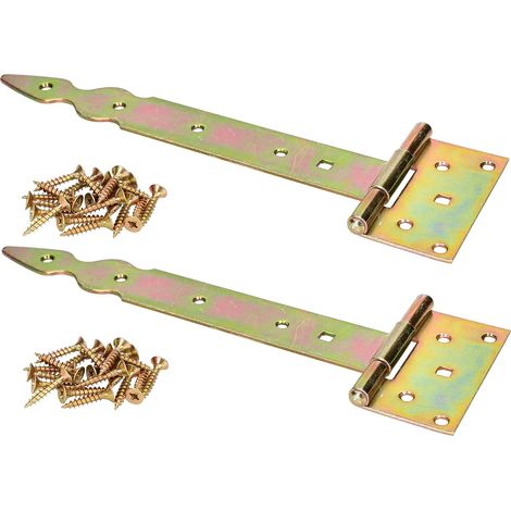 KOTARBAU Lot de 2 charnières en T décoratives - Taille : nom galvanisé - Jaune (250 mm) (1/5)